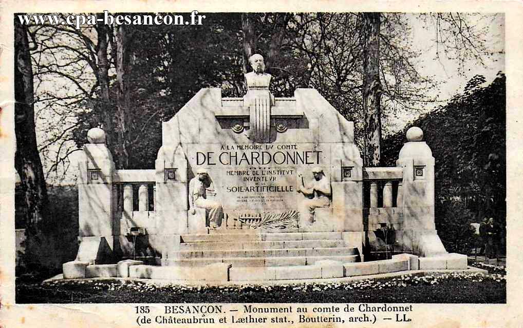 185 BESANÇON. - Monument au comte de Chardonnet (de Châteaubrun et Laethier stat., Boutterin, arch.)